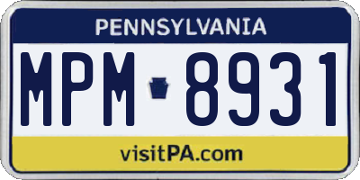 PA license plate MPM8931