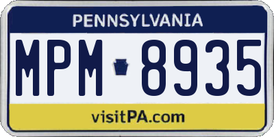 PA license plate MPM8935