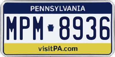 PA license plate MPM8936