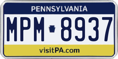 PA license plate MPM8937
