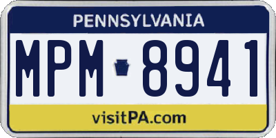 PA license plate MPM8941