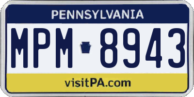 PA license plate MPM8943