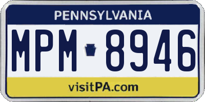 PA license plate MPM8946