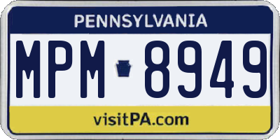 PA license plate MPM8949
