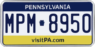 PA license plate MPM8950
