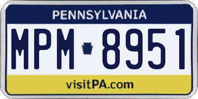 PA license plate MPM8951