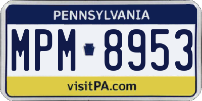 PA license plate MPM8953