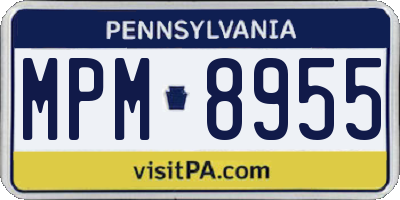 PA license plate MPM8955