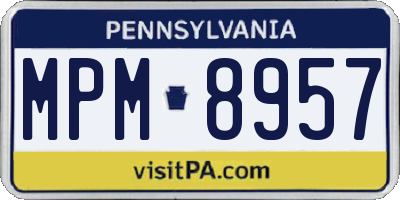 PA license plate MPM8957