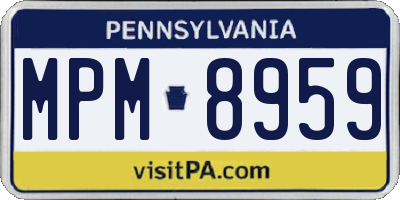 PA license plate MPM8959