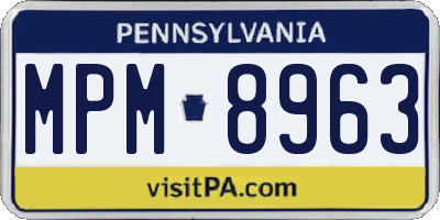 PA license plate MPM8963