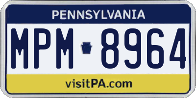 PA license plate MPM8964