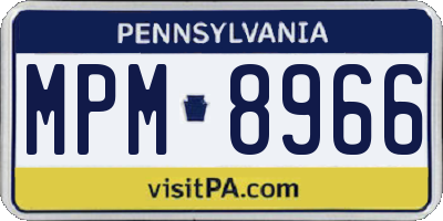 PA license plate MPM8966