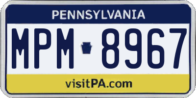 PA license plate MPM8967