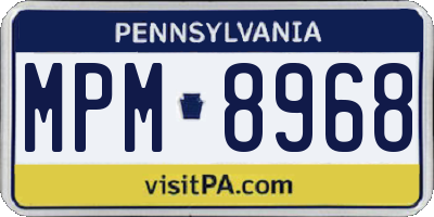 PA license plate MPM8968