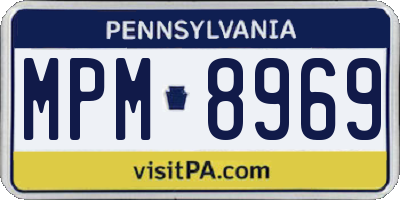 PA license plate MPM8969