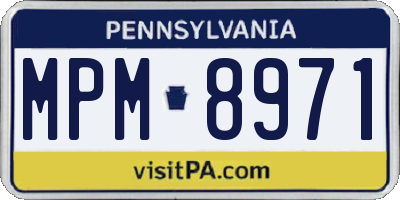 PA license plate MPM8971