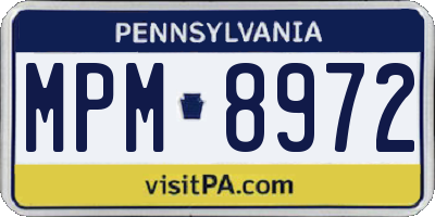 PA license plate MPM8972