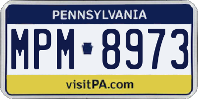 PA license plate MPM8973