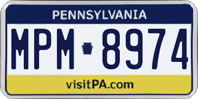 PA license plate MPM8974