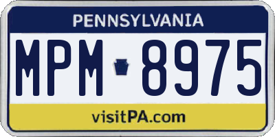 PA license plate MPM8975
