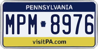 PA license plate MPM8976