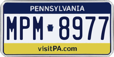 PA license plate MPM8977