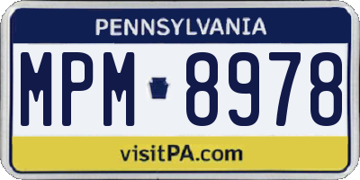 PA license plate MPM8978
