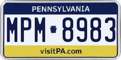 PA license plate MPM8983