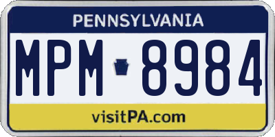 PA license plate MPM8984