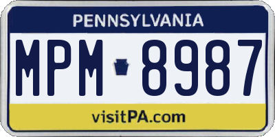 PA license plate MPM8987