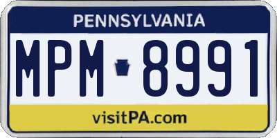 PA license plate MPM8991