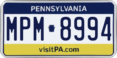 PA license plate MPM8994