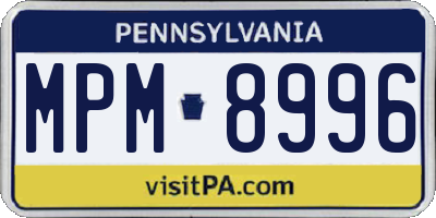PA license plate MPM8996