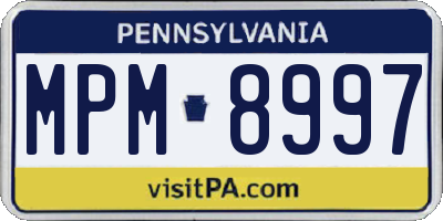 PA license plate MPM8997