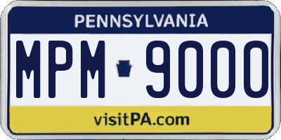 PA license plate MPM9000