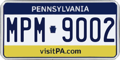 PA license plate MPM9002