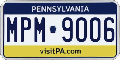 PA license plate MPM9006