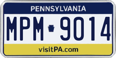 PA license plate MPM9014