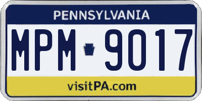 PA license plate MPM9017