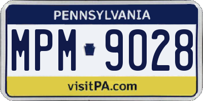 PA license plate MPM9028