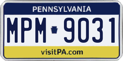 PA license plate MPM9031