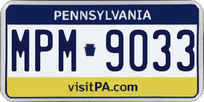 PA license plate MPM9033