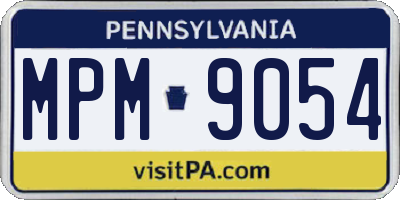 PA license plate MPM9054