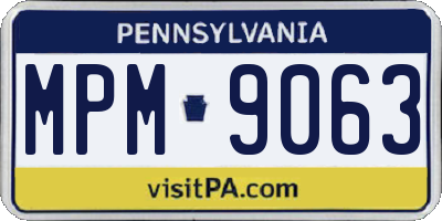 PA license plate MPM9063