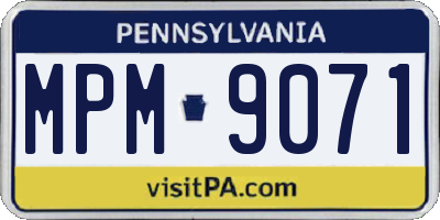 PA license plate MPM9071