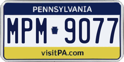 PA license plate MPM9077