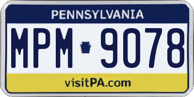 PA license plate MPM9078