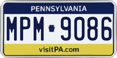 PA license plate MPM9086
