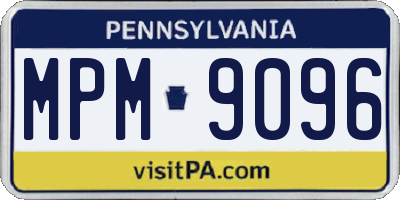 PA license plate MPM9096